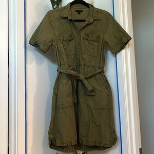 Olive Green Ruffle Hem Dress